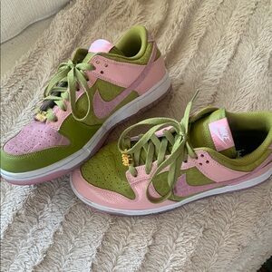 Nike Pink and Green Sneakers with Classic Design